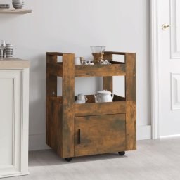 Gossi carucior de bucatarie stejar fumuriu 60x45x80 cm lemn prelucrat