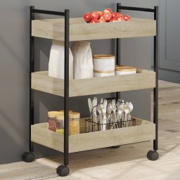 Gossi carucior de bucatarie stejar sonoma 50x30x70 cm lemn prelucrat