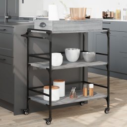 Gossi carucior de bucatarie, gri sonoma 81,5x41x92,5cm lemn prelucrat