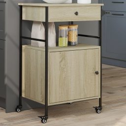 Gossi carucior de bucatarie, stejar sonoma, 56x43x89,5 cm, lemn