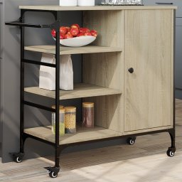 Gossi carucior de bucatarie, stejar sonoma, 87,5x38,5x84,5 cm, lemn