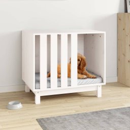 Gossi casa pentru caini, alb, 70x50x62 cm, lemn masiv de pin