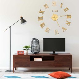 Gossi ceas de perete 3d, auriu, 100 cm, xxl, design modern