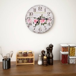Gossi ceas de perete vintage, 30 cm, floare