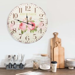 Gossi ceas de perete vintage, 60 cm, floare