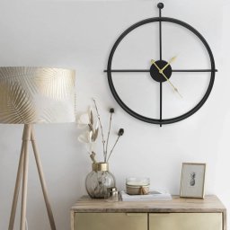 Gossi ceas de perete, negru, 52 cm, fier