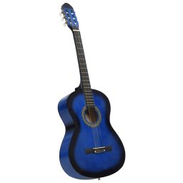 Gossi chitara clasica incepatori, albastru, 4/4 39", lemn de tei