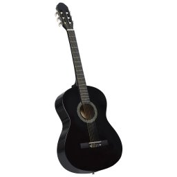 Gossi chitara clasica incepatori, negru, 4/4 39", lemn de tei