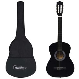 Gossi chitara clasica pentru incepatori, cu husa, negru, 3/4 36"