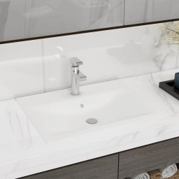 Gossi chiuveta baie lux orificiu robinet alb mat 60x46 cm ceramica