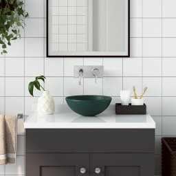 Gossi chiuveta de baie, verde inchis, ceramica, rotund