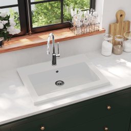 Gossi chiuveta din granit, alb, 600 x 450 x 120 mm