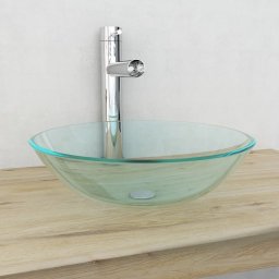 Gossi chiuveta din sticla calita transparenta, 42 cm