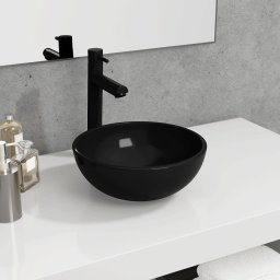 Gossi chiuveta din sticla securizata, negru, 30x12 cm