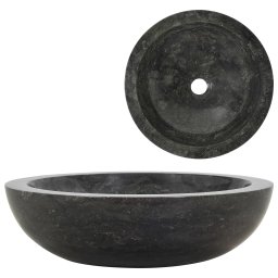 Gossi chiuveta, negru, 40 x 12 cm, marmura