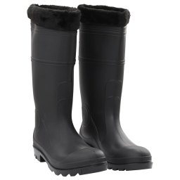 Gossi cizme de ploaie cu sosete detasabile, negru, marime 45, pvc
