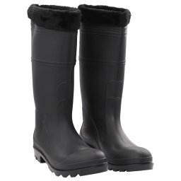 Gossi cizme de ploaie cu sosete detasabile, negru, marime 46, pvc