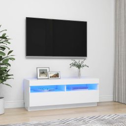 Gossi comoda tv cu lumini led, alb, 100x35x40 cm
