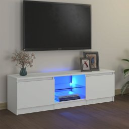 Gossi comoda tv cu lumini led, alb, 120x30x35,5 cm