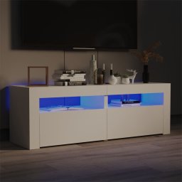 Gossi comoda tv cu lumini led, alb, 120x35x40 cm