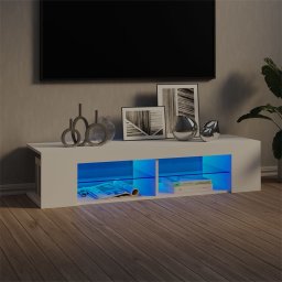 Gossi comoda tv cu lumini led, alb, 135x39x30 cm