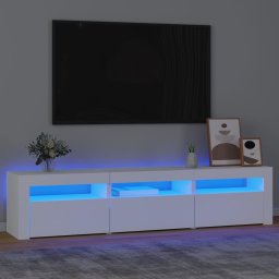 Gossi comoda tv cu lumini led, alb, 180x35x40 cm