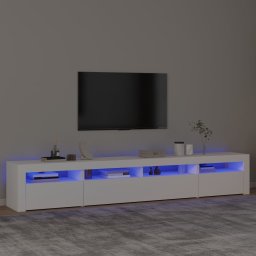 Gossi comoda tv cu lumini led, alb, 240x35x40 cm