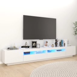 Gossi comoda tv cu lumini led, alb, 260x35x40 cm