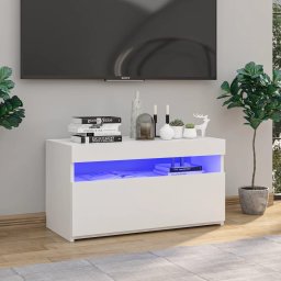 Gossi comoda tv cu lumini led, alb, 75x35x40 cm