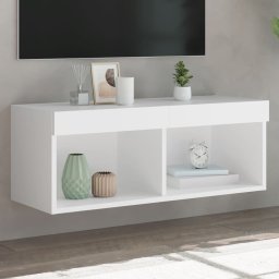 Gossi comoda tv cu lumini led, alb, 80x30x30 cm