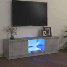 Gossi comoda tv cu lumini led, gri beton, 120x30x35,5 cm