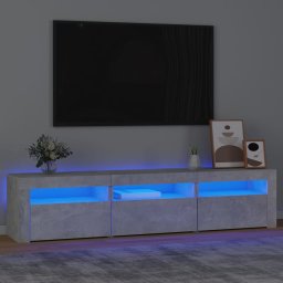 Gossi comoda tv cu lumini led, gri beton, 180x35x40 cm