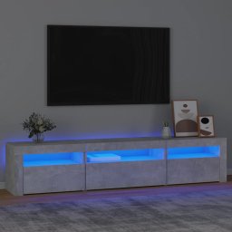 Gossi comoda tv cu lumini led, gri beton, 195x35x40 cm