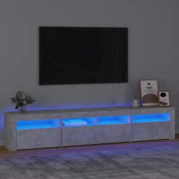 Gossi comoda tv cu lumini led, gri beton, 210x35x40 cm