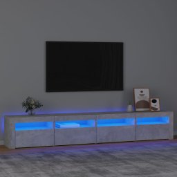 Gossi comoda tv cu lumini led, gri beton, 240x35x40 cm