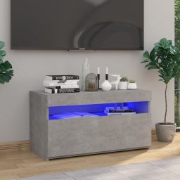 Gossi comoda tv cu lumini led, gri beton, 75x35x40 cm