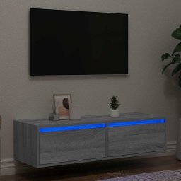 Gossi comoda tv cu lumini led, gri sonoma, 100x35,5x25 cm
