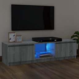 Gossi comoda tv cu lumini led, gri sonoma, 120x30x35,5 cm