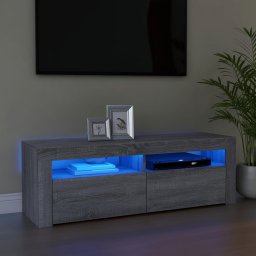 Gossi comoda tv cu lumini led, gri sonoma, 120x35x40 cm
