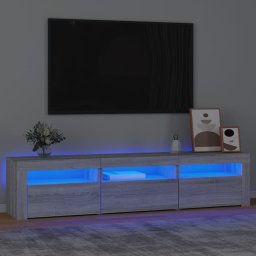 Gossi comoda tv cu lumini led, gri sonoma, 180x35x40 cm