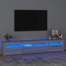 Gossi comoda tv cu lumini led, gri sonoma, 210x35x40 cm