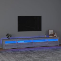 Gossi comoda tv cu lumini led, gri sonoma, 270x35x40 cm