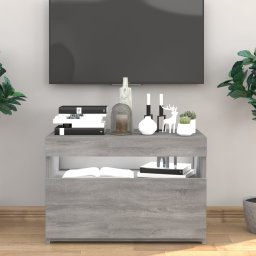 Gossi comoda tv cu lumini led, gri sonoma, 60x35x40 cm