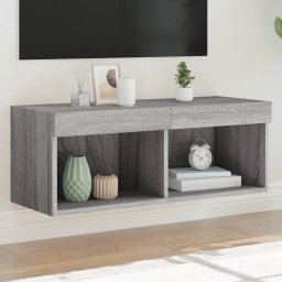 Gossi comoda tv cu lumini led, gri sonoma, 80x30x30 cm