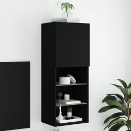 Gossi comoda tv cu lumini led, negru, 40,5x30x102 cm