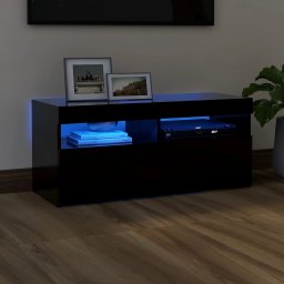 Gossi comoda tv cu lumini led, negru, 90x35x40 cm