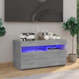 Gossi comoda tv cu lumini led, sonoma gri, 75x35x40 cm