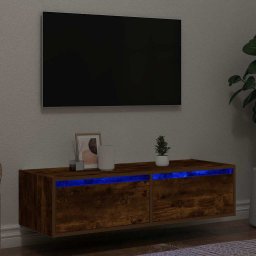 Gossi comoda tv cu lumini led, stejar fumuriu,100x35,5x25 cm