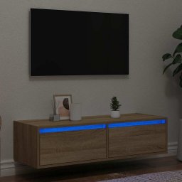 Gossi comoda tv cu lumini led, stejar sonoma, 100x35,5x25 cm