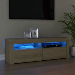 Gossi comoda tv cu lumini led, stejar sonoma, 120x35x40 cm